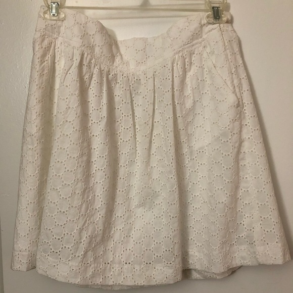 LOFT Dresses & Skirts - Loft Knee Length floral print white skirt